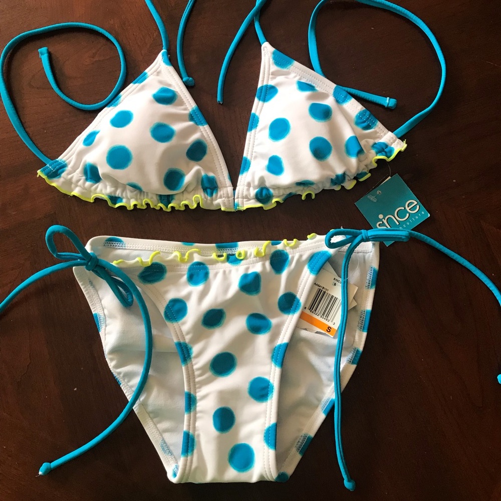 Polka dot string bikini size small